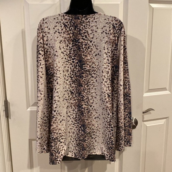 18/20 VIP Knits by Avenue  brown and tan top with full arms - NWT - Picture 3 of 8